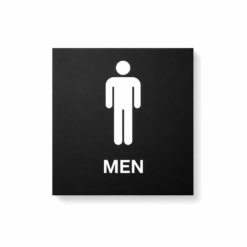 Gravirana tabla za muški WC – mat crna