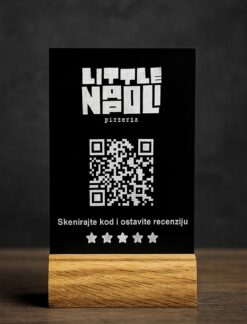 Alternative view of Pločica sa QR kodom crna sa belom gravurom