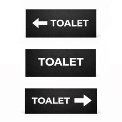 Gravirana tabla TOALET mat crna